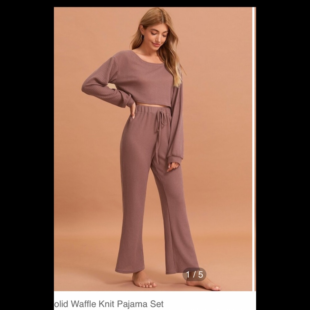 Waffle knit pajama set